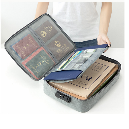 Organizer for A4 documents with combination lock
